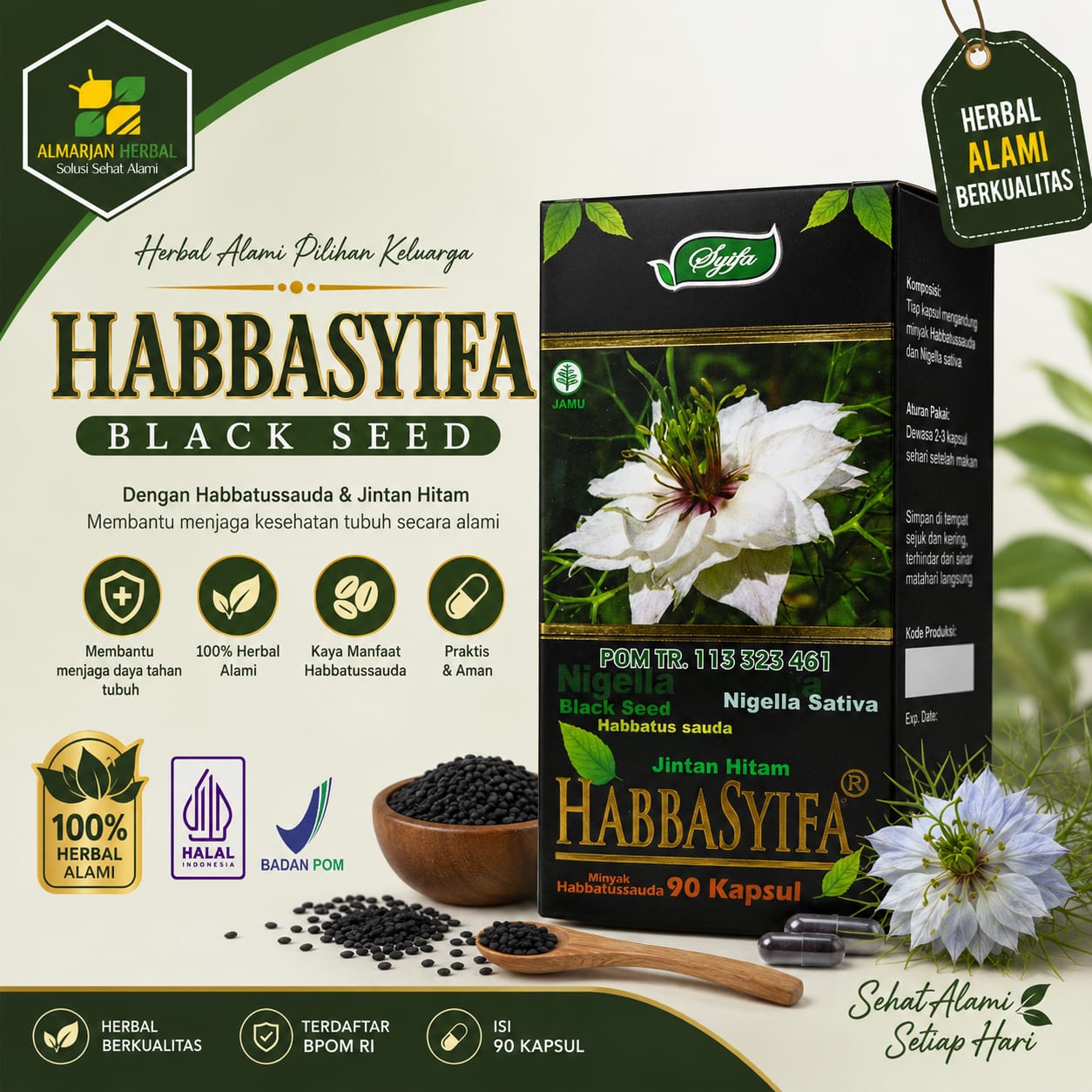 Jual HABBASYIFA  BLACK OIL 90 KPSL Asli - Al Marjan
