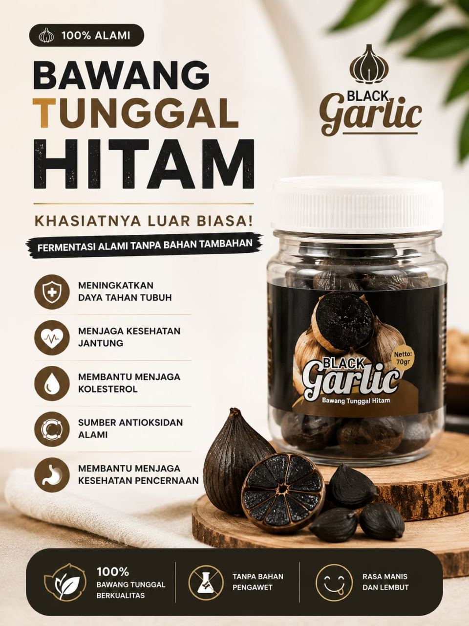 Jual BLACK GARLIC 70 GRAM Asli - Al Marjan