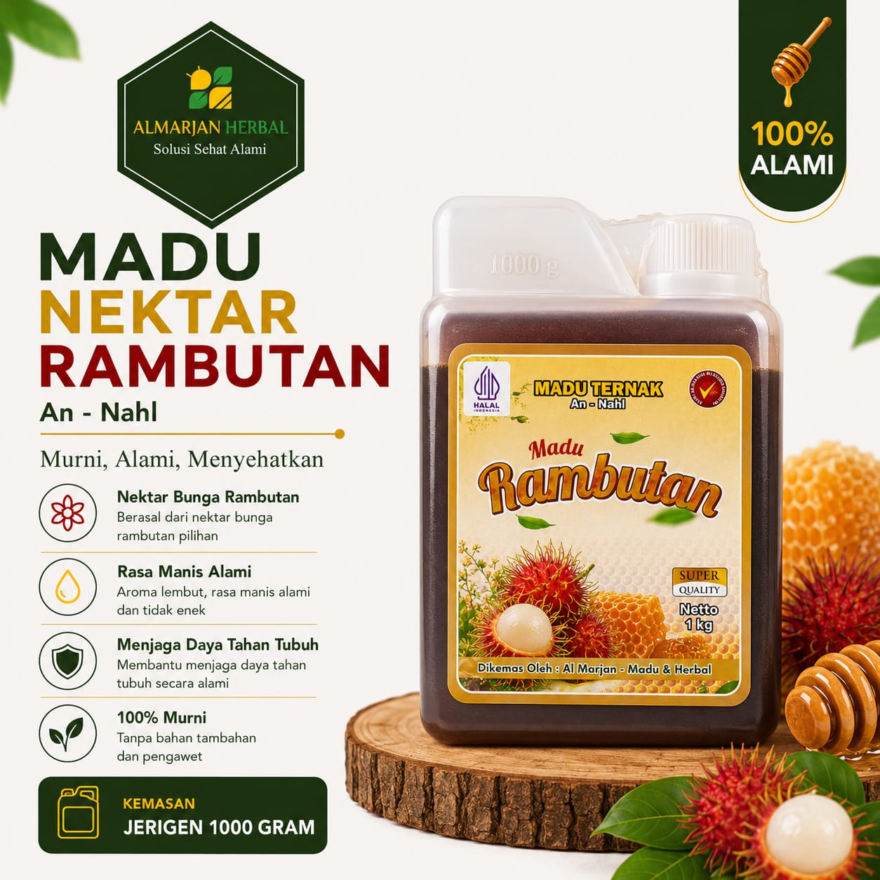MADU AN NAHL RAMBUTAN 1000 GR