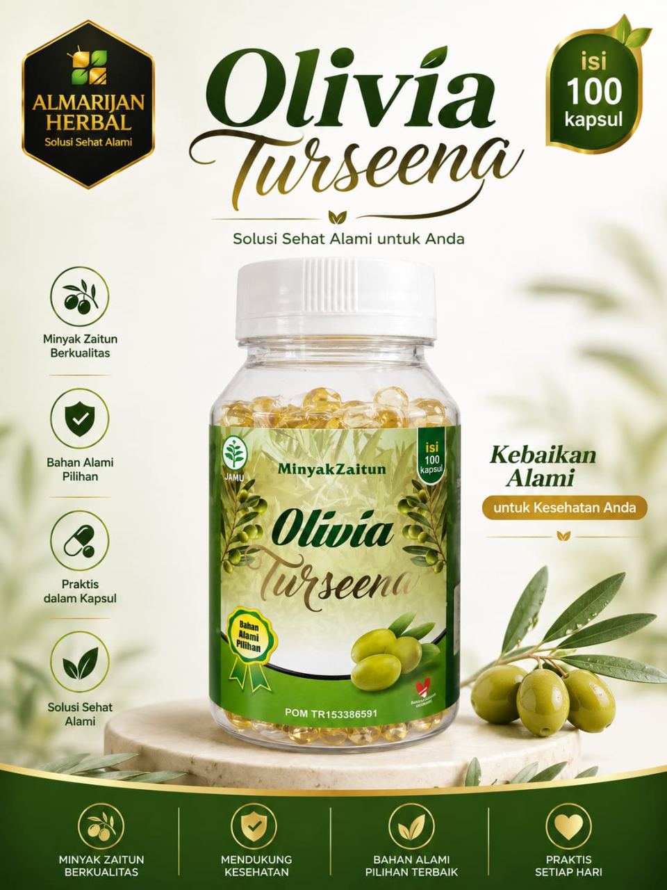 Jual ZAITUN OLIVIA TURSENA 100 KPSL Asli - Al Marjan
