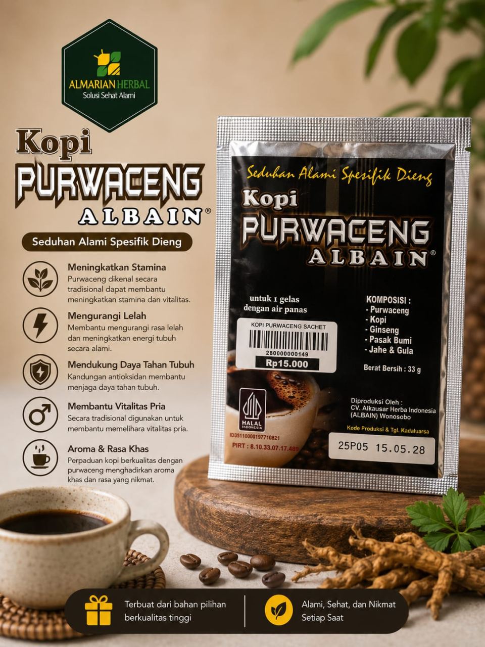 Jual KOPI PURWACENG SACHET Asli - Al Marjan
